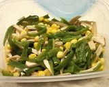 レンジで！エリンギとコーンの麺つゆ和え作り方4写真