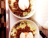 簡単ピリ辛挽肉丼作り方1写真