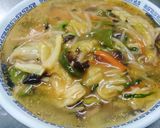 野菜炒め♪リメイク~餡かけラーメン!作り方5写真