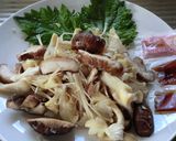 たっぷりきのこと紫蘇納豆のパスタ作り方1写真