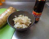最速のとろろご飯にソース（オイスター）作り方1写真