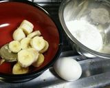 砂糖不使用、米粉とバナナのパンケーキ作り方1写真