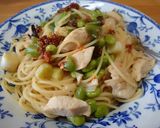鶏肉とねぎと枝豆のパスタ作り方10写真
