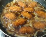 市販のカキフライで卵とじ作り方4写真