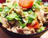 豚キャベと明太チーズのWデート丼作り方7写真