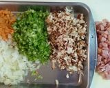 ランチに☆冷蔵庫にある物でチャーハン★作り方1写真