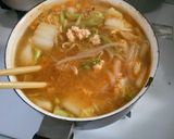 挽き肉 白菜 もやし ピリ辛味噌スープ！作り方5写真