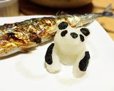 大根おろしアート サンマのパンダ添え作り方4写真