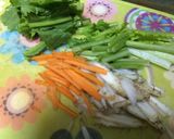 山ごぼうと真菜のあみえびきんぴら作り方1写真