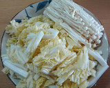 あごだしで！白菜とえのきの味噌汁作り方1写真