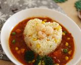 エビのせハート♪Ｘ’masリースピラフ♪作り方10写真