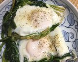 ほうれん草の巣ごもり卵作り方6写真