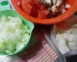 美味❤お好み焼きソースで白菜スープパスタ作り方1写真