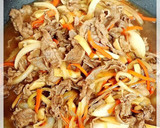 牛コマで❀出汁が効いたすき焼き風炒め煮作り方4写真
