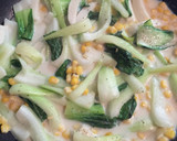 簡単！ちんげん菜のあっさりミルク煮！作り方3写真