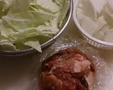 超簡単!豚肉キャベツのめんつゆ煮作り方1写真