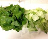チンゲン菜と春雨と豚バラの中華風鍋作り方1写真