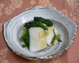 小松菜のおひたし、梅醤油で作り方3写真