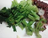 タコと菜花のガーリックバター風味作り方1写真