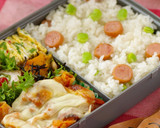 水玉ちっくな❤枝豆とソーセージのおにぎり作り方4写真