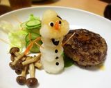 大根おろしアート ハンバーグのオラフ添え作り方11写真