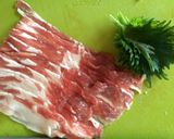 バラ肉しそ明太子くるくる巻作り方1写真