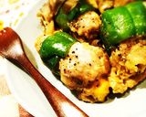 ピーマン巻いたお肉 チーズソース作り方5写真