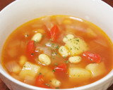 蒸し大豆とじゃがいものトマトスープ作り方3写真