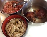 豚とゴボウの香り炊き込みごはん作り方1写真
