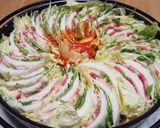 白菜と豚肉と豆苗のキムチミルフィーユ鍋作り方1写真