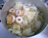 白だしで 簡単 白菜 竹輪 豆腐の 煮物作り方3写真