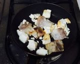 カフェ丼④:お豆腐と豚のふんわり卵とじ丼作り方2写真