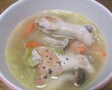 白菜と手羽元のにんにくバタースープ作り方7写真