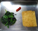 味付けいなりとホウレン草のピリ辛和え作り方1写真