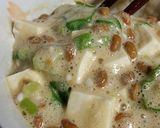冷凍炒飯で簡単♪オクラ納豆豆腐かけ炒飯作り方15写真