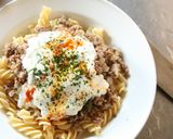 鉄パンでヨーグルトソースとマカロニパスタ作り方17写真