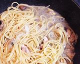 ブラウンマッシュルームとアサリのパスタ作り方3写真
