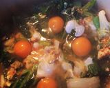 栄養たっぷり！菜っ葉いりの巣篭り卵作り方3写真