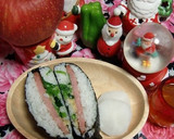 ほうれん草とハムの☆クリスマスおにぎらず作り方6写真