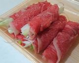 牛肉ネギ巻きすき焼き風作り方2写真