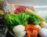 ロールキャベツ　根菜とにぎやかスープ作り方1写真