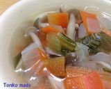 青梗菜とベーコンのコンソメスープ作り方5写真