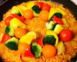 Ｘ’masリース風〜野菜なパエリア^_^作り方10写真