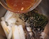 大根とメカブの黄身酢和え作り方3写真
