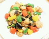 大好きな唐揚げ♡カラフル夏野菜の甘酢炒め作り方6写真