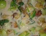 チンゲン菜と挽き肉のクリームスパゲッティ作り方6写真