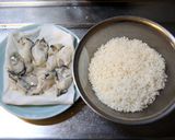 天然だしパックで作る 牡蠣ご飯作り方2写真