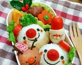キャラ弁＊簡単♪クリスマス雪だるま弁当作り方4写真