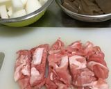 大根,豚肉,コンニャクの味噌炊き作り方1写真