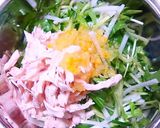 ゆで鶏と水菜の塩ゆずサラダ作り方4写真